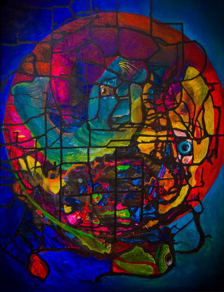 Original Abstract Expressionism Abstract Painting by Favio Caraguay