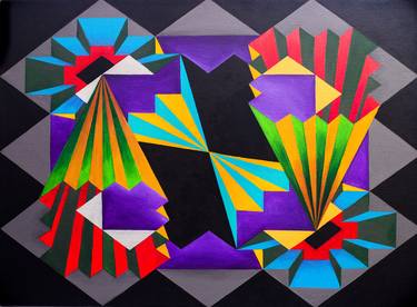 Original Abstract Geometric Paintings by Favio Caraguay