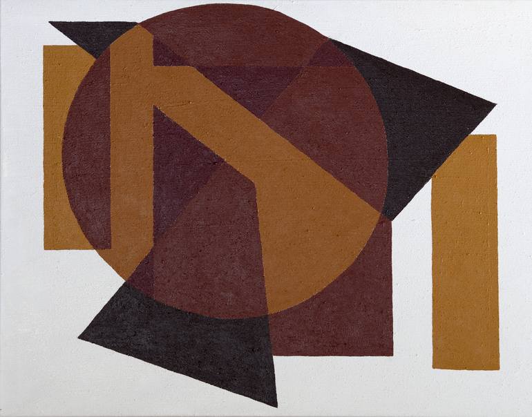 Geometric abstract in brown - Print