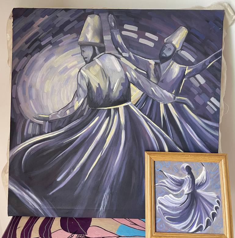 Original Abstract Expressionism Calligraphy Painting by Mahrukh Iftikhar