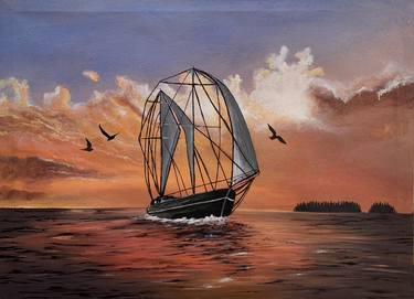 Original Realism Sailboat Paintings by Mahrukh Iftikhar