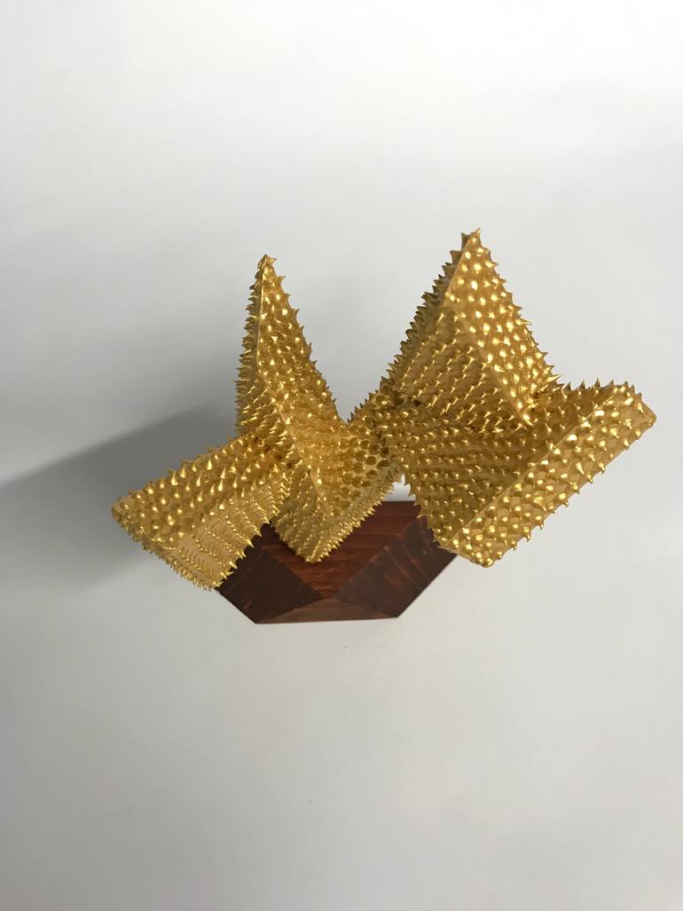 Original Art Deco Botanic Sculpture by Pablo Angel Lugo Martinez
