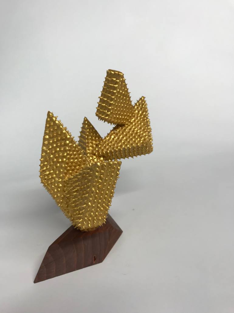 Original Art Deco Botanic Sculpture by Pablo Angel Lugo Martinez