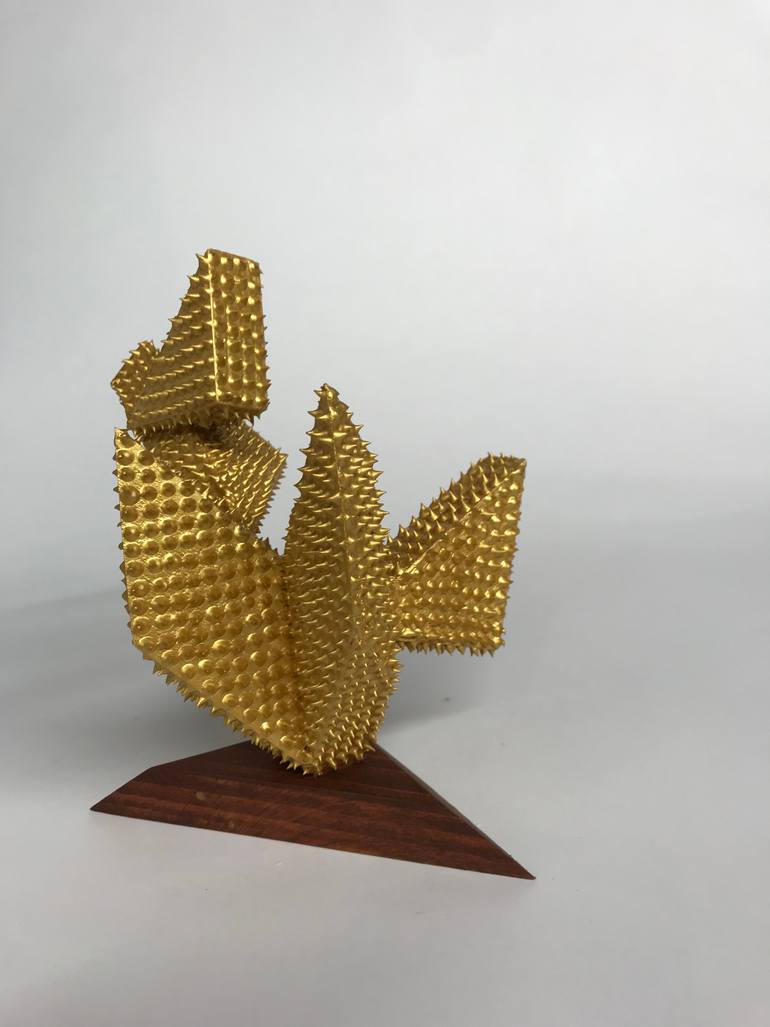 Original Art Deco Botanic Sculpture by Pablo Angel Lugo Martinez