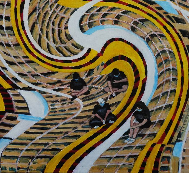 Original Conceptual Cities Painting by Kwong Wah Chan