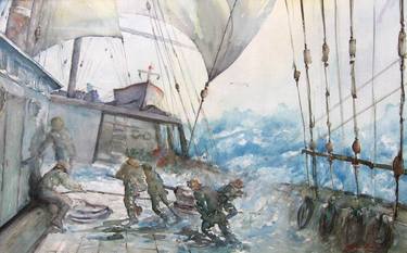 Original Figurative Ship Paintings by Enrico Paciullo