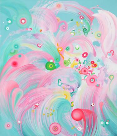 Original Abstract Floral Painting by Jooyeon Nam