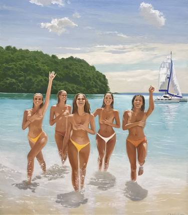 Print of Realism Beach Paintings by EVGENIYA ROSLIK