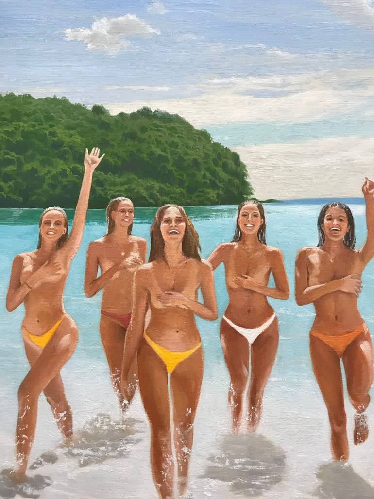 Original Realism Beach Painting by Evgeniya Roslik