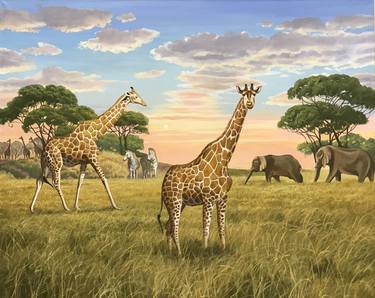 Saatchi Art Artist EVGENIYA ROSLIK; Paintings, “Original oil painting "Animals of the African continent "” #art