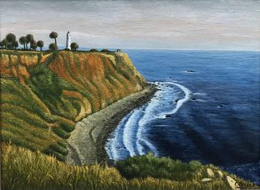 ORIGINAL OIL PAINTING "LIGHTHOUSE ON THE SLOPE" - 40X30 CM (2013) thumb