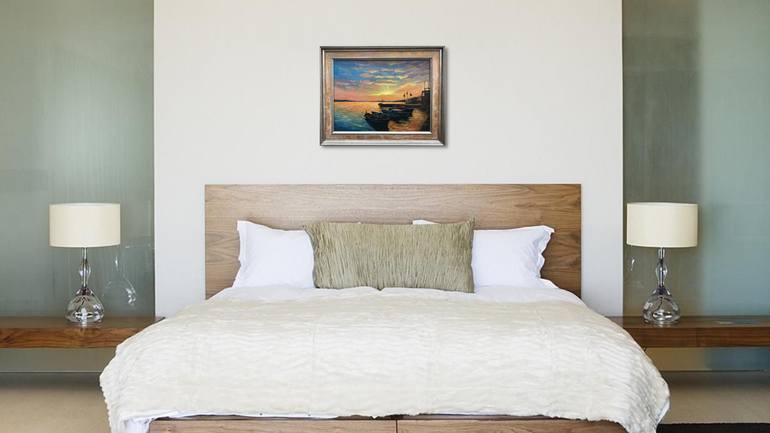Original Modernism Seascape Painting by Evgeniya Roslik