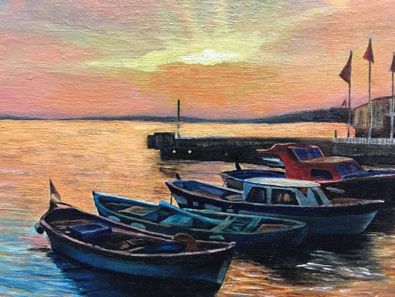 Original Modernism Seascape Painting by Evgeniya Roslik