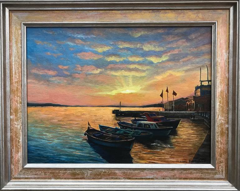 Original Modernism Seascape Painting by Evgeniya Roslik