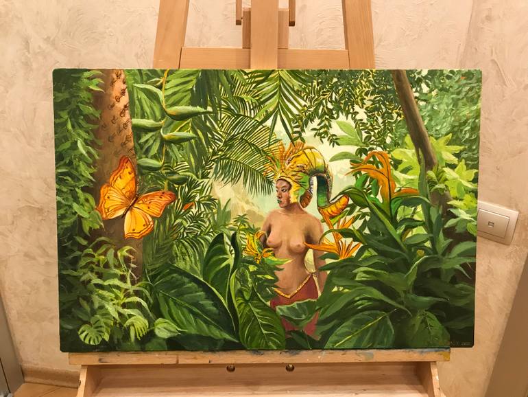 Original Realism People Painting by Evgeniya Roslik