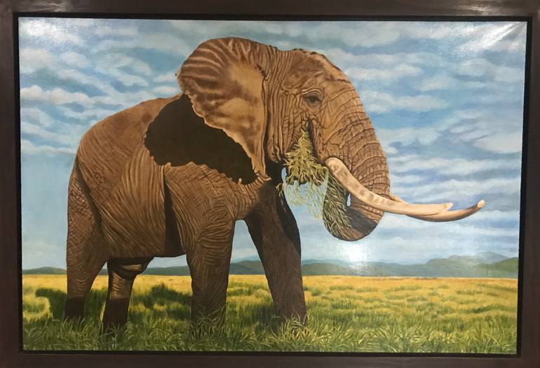 Original Photorealism Animal Painting by Evgeniya Roslik
