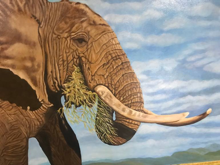 Original Photorealism Animal Painting by Evgeniya Roslik