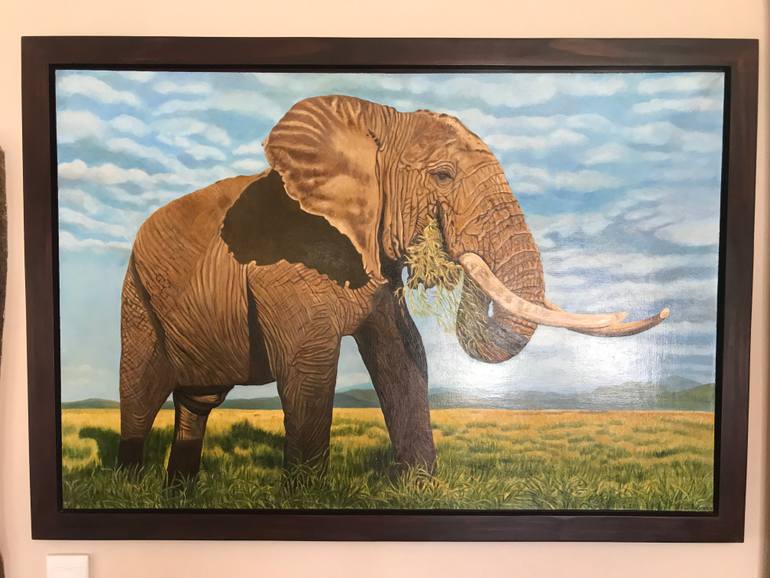 Original Photorealism Animal Painting by Evgeniya Roslik