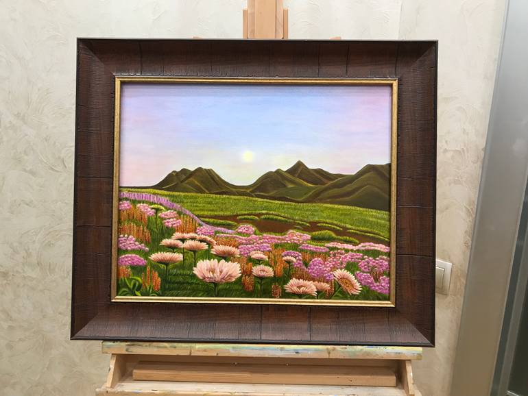 Original Impressionism Floral Painting by Evgeniya Roslik
