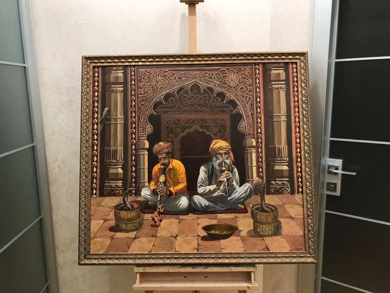 Original Photorealism People Painting by Evgeniya Roslik