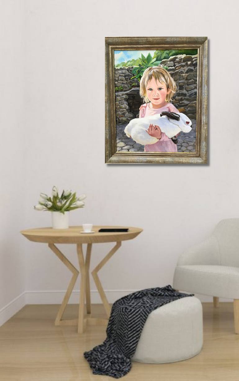 Original Photorealism People Painting by Evgeniya Roslik