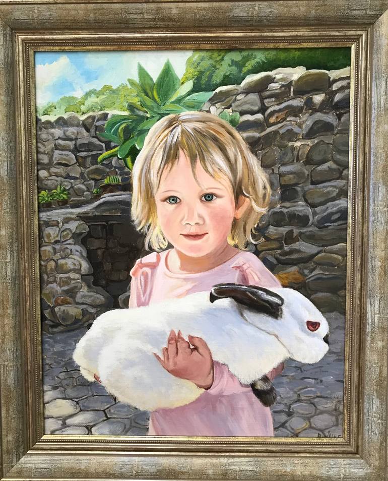 Original Photorealism People Painting by Evgeniya Roslik