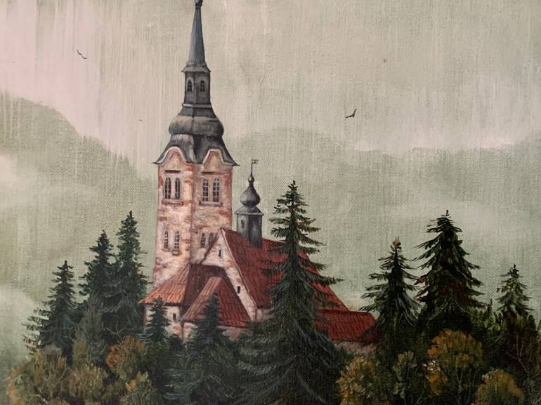 Original Photorealism Nature Painting by Evgeniya Roslik
