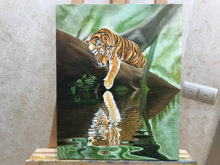 Original Impressionism Animal Painting by Evgeniya Roslik