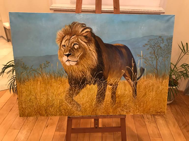 Original Photorealism Animal Painting by Evgeniya Roslik