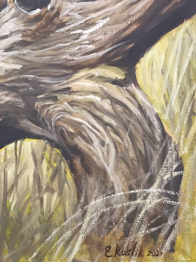 Original Photorealism Animal Painting by Evgeniya Roslik