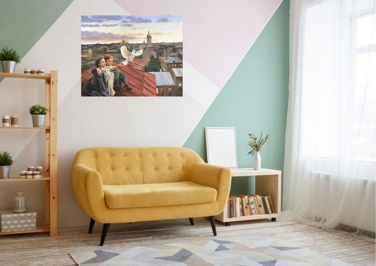 Original Impressionism Children Painting by Evgeniya Roslik