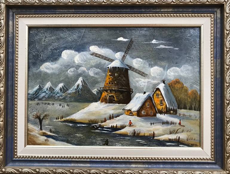 Original Illustration Landscape Painting by Evgeniya Roslik