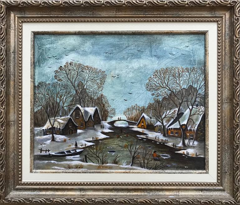 Original Illustration Landscape Painting by Evgeniya Roslik