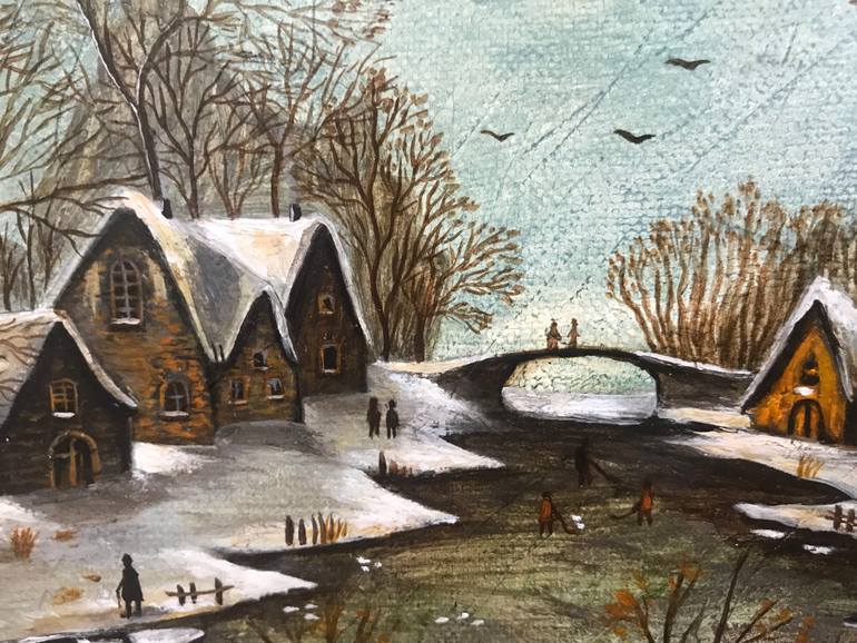 Original Illustration Landscape Painting by Evgeniya Roslik