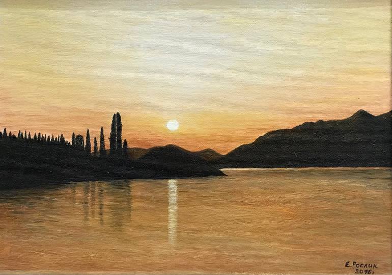 ORIGINAL OIL PAINTING BAY OF TIVAT 35X25 CM (2016) Painting by EVGENIYA ROSLIK Saatchi Art