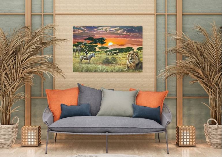 Original Photorealism Animal Painting by Evgeniya Roslik