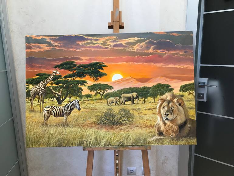 Original Photorealism Animal Painting by Evgeniya Roslik