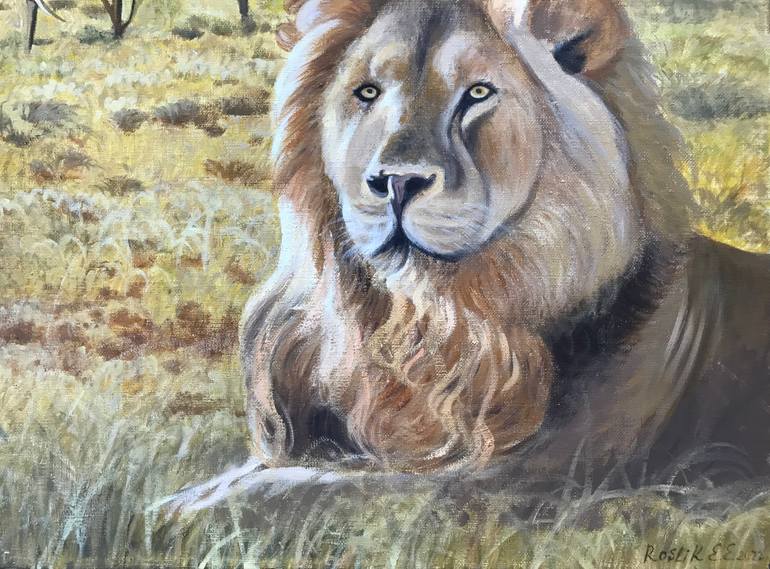Original Photorealism Animal Painting by Evgeniya Roslik