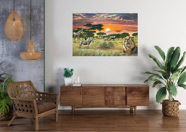 Original Photorealism Animal Painting by Evgeniya Roslik
