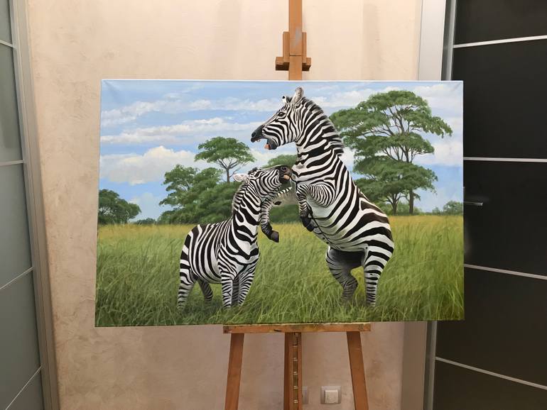 Original Photorealism Animal Painting by Evgeniya Roslik