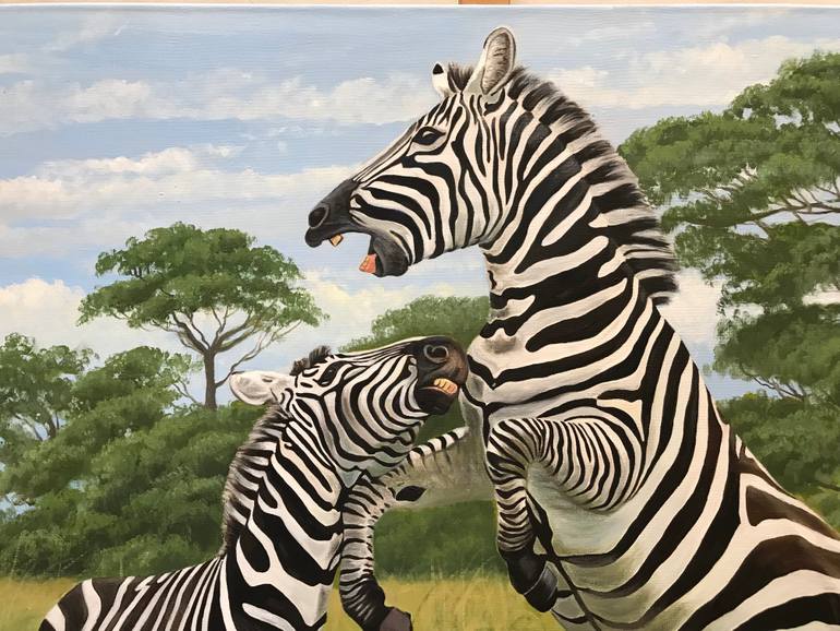 Original Photorealism Animal Painting by Evgeniya Roslik