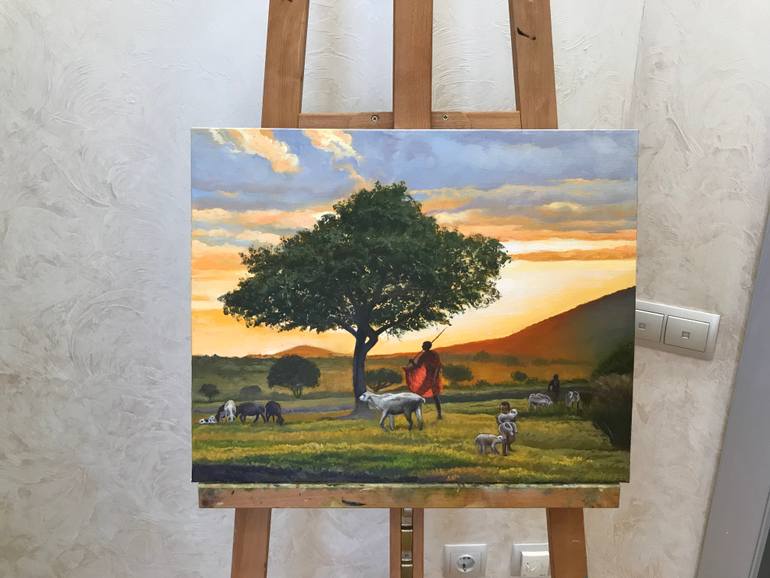 Original Photorealism Landscape Painting by Evgeniya Roslik