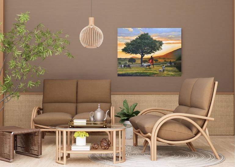 Original Photorealism Landscape Painting by Evgeniya Roslik