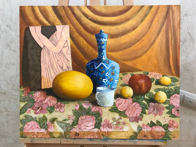 Original Impressionism Still Life Painting by Evgeniya Roslik