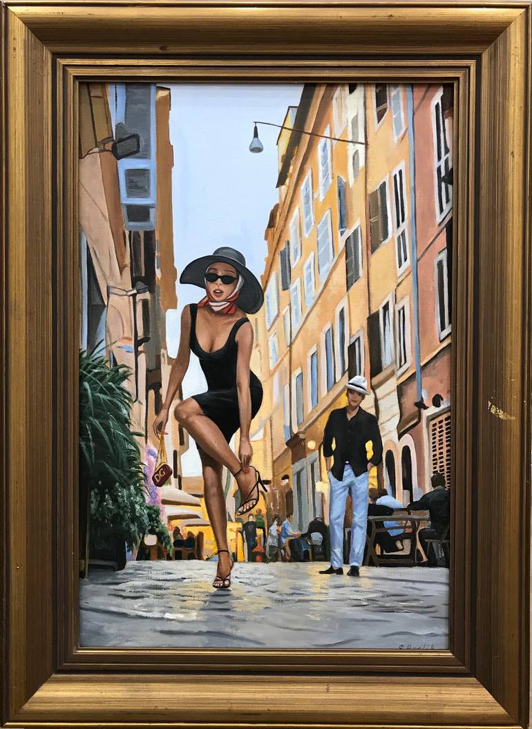Original Realism Men Painting by Evgeniya Roslik