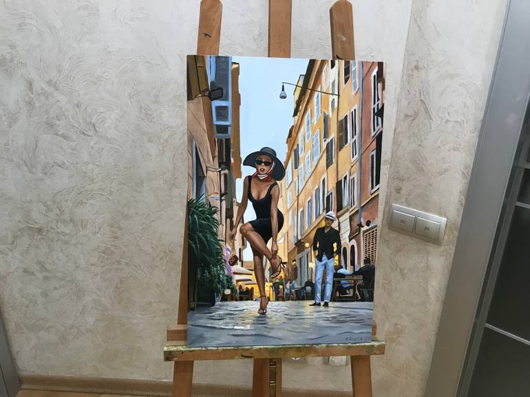Original Realism Men Painting by Evgeniya Roslik
