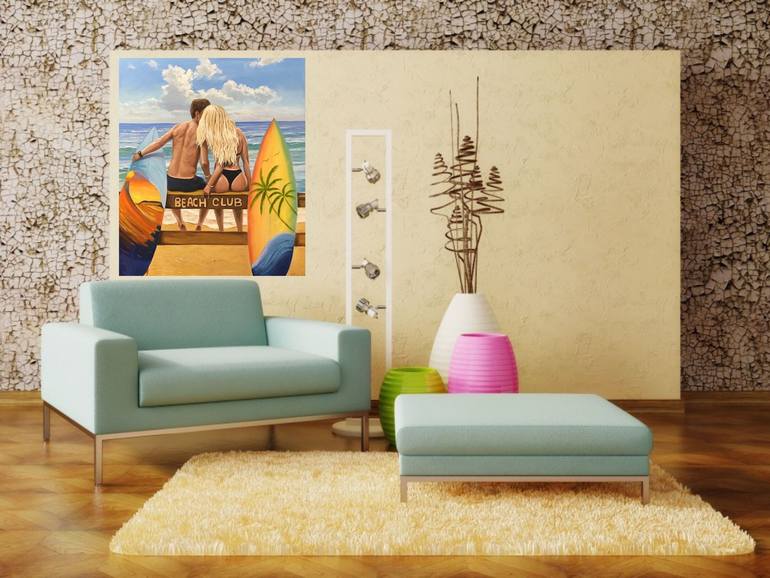 Original Realism People Painting by Evgeniya Roslik