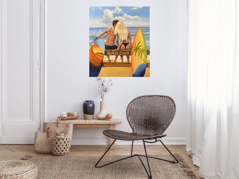Original Realism People Painting by Evgeniya Roslik