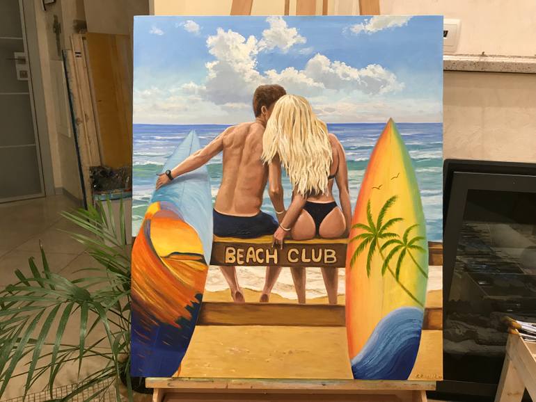 Original Realism People Painting by Evgeniya Roslik