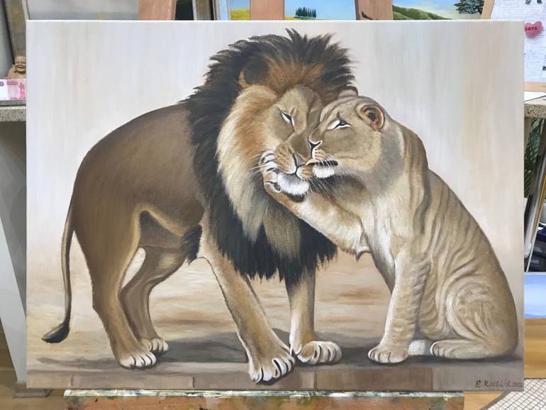 Original Realism Animal Painting by Evgeniya Roslik